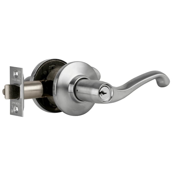 Schlage Grade 2 Tubular Lock, Classroom Function, Key in Lever Cylinder, Flair Lever, Satin Chrome Finish S70PD FLA 626 LH - main